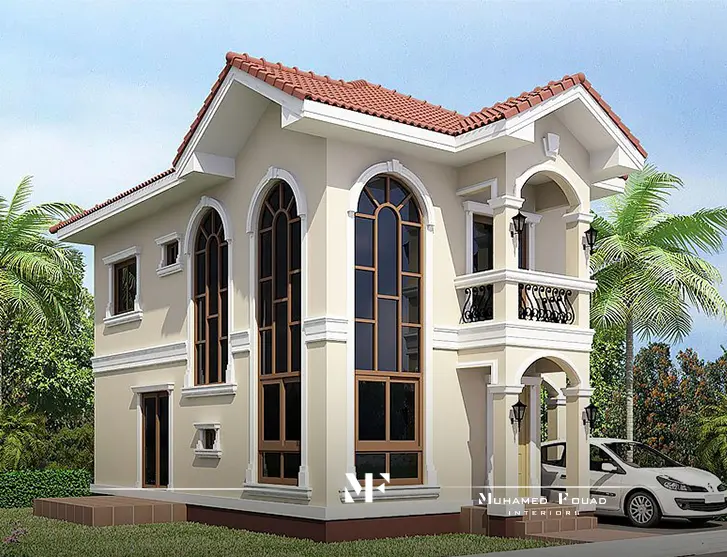 تصميم فيلا صغيرة 150 متر